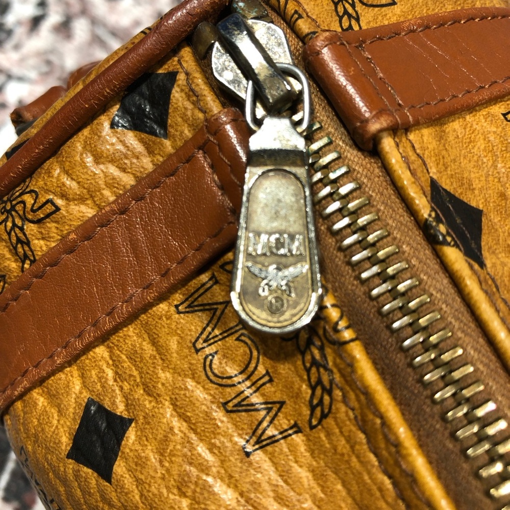 MCM Cognac Visetos Barrel Bag Pristine EUC - Picture 8 of 15